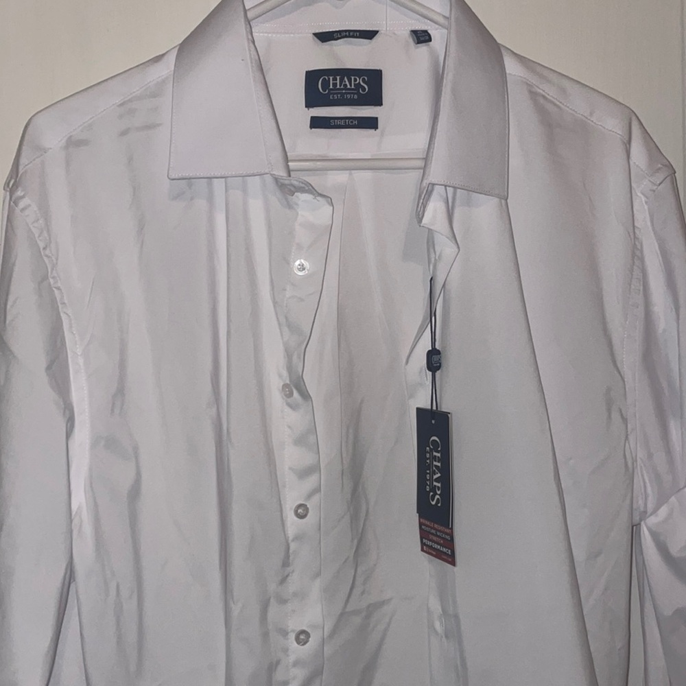 Chaps white collar shirt